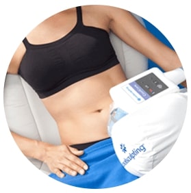 image of a coolsculpting machine working on a patient's abdominal region